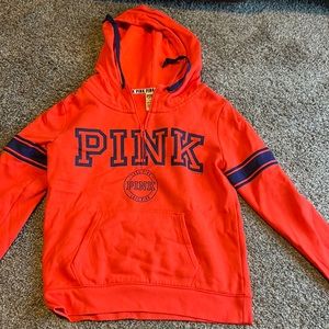 VS Pink hooded half zip.